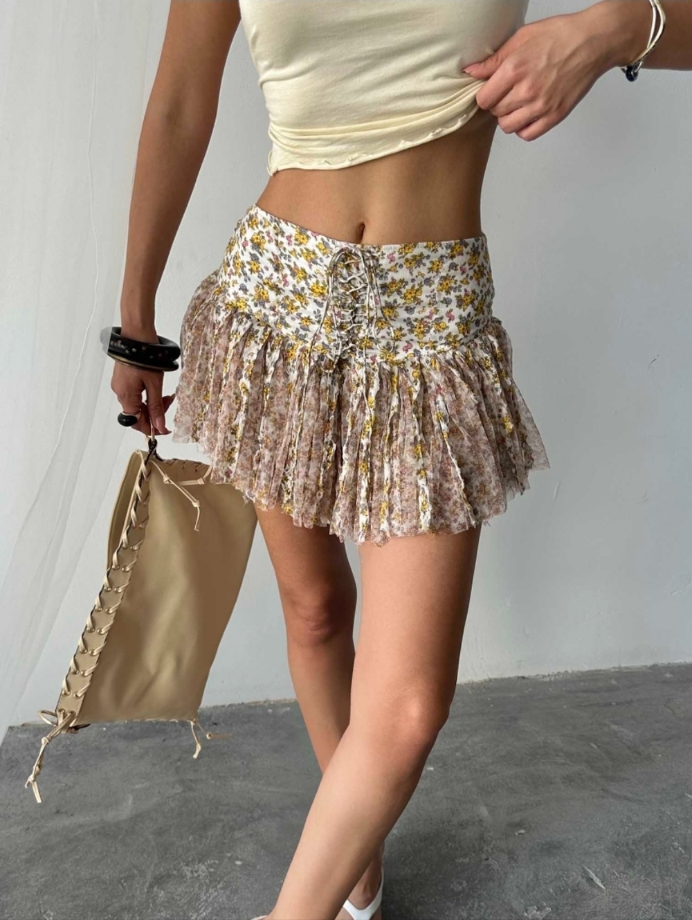 Free People One Blossom Corset Shorts SMALL